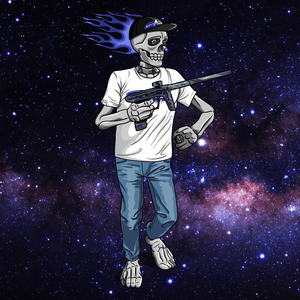 Adrenaline Skully NFT - Galaxy in Casual with Hat and Ring - Adrenaline