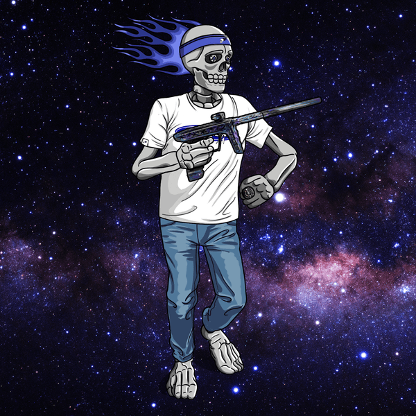 Adrenaline Skully NFT - Galaxy in Casual with Headband and Ring - Adrenaline