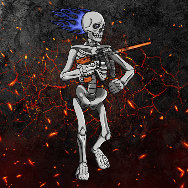 Adrenaline Skully NFT - Hellfire in Bones with Swab - Adrenaline